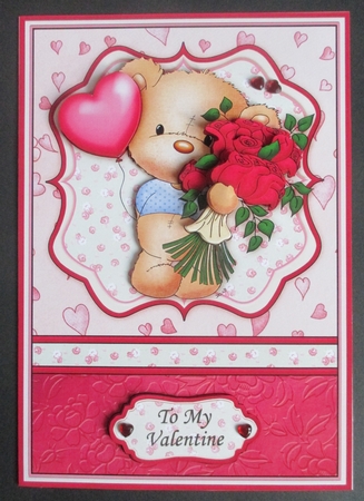 Valentine Bertie's Bouquet Card Topper & Decoupage by Davina Rundle