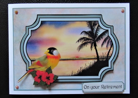 Wild Bird & Tropical Island Sunset by Davina Rundle