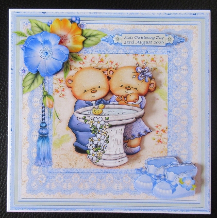 Christening Boy 8x8 Mini Kit & Decoupage by Davina Rundle