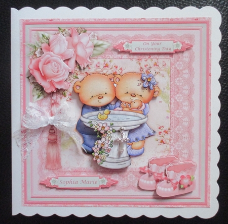 Christening Girl 8x8 Mini Kit & Decoupage by Davina Rundle