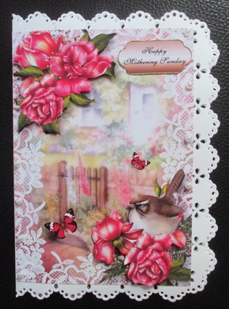 Gorgeous Glory Roses Wren on Lace by Davina Rundle