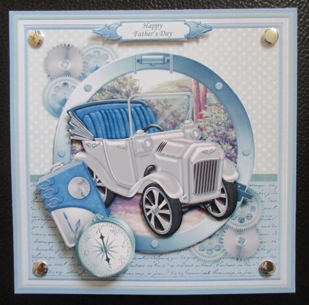Steampunk Silver Car 8x8 Mini Kit & Decoupage for Men by Davina Rundle