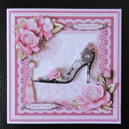 Shabby Chic Shoe Black & White 8x8 Mini Kit by Davina Rundle