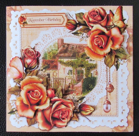 8x8 Autumn Roses at the Rustic Cottage Mini Kit by Davina Rundle