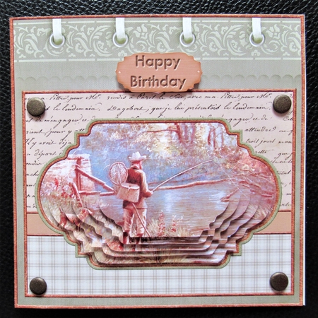 Fishing Quiet Moments Card Topper & Pramage by Davina Rundle