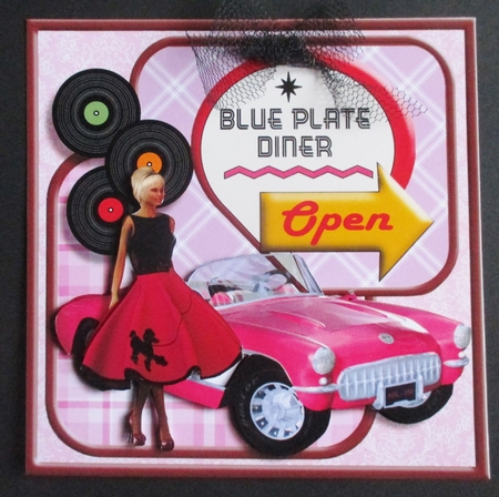 Pink Convertible Birthday/mother's Day Square Card Topper by Davina Rundle