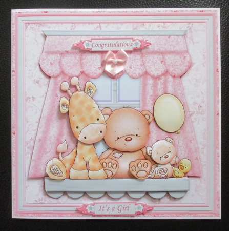 Baby Girl Nursery Window Shelf 8x8 Mini Kit & Decoupage by Davina Rundle