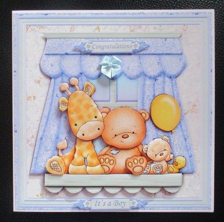 Baby Boy Nursery Window Shelf 8x8 Mini Kit & Decoupage by Davina Rundle