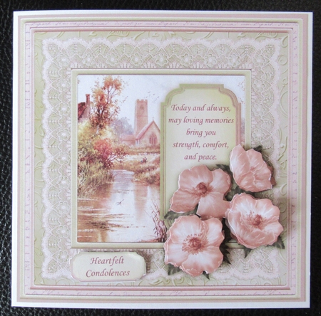 Sympathy Sepia Poppies Card Topper & Decoupage by Davina Rundle