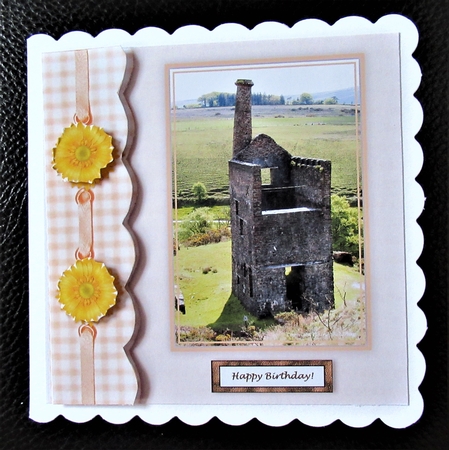 Wheal Betsy Mine Engine House, Dartmoor, Devon Card Topper by Davina Rundle