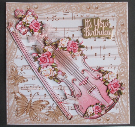 Vintage Soft Rose Violin by Davina Rundle