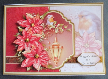 Christmas Robin Poinsettia & Lantern Decoupage by Davina Rundle