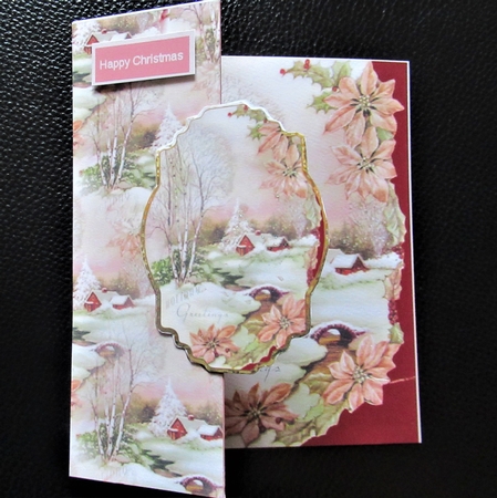 Vintage Christmas Scene No Hole Back Card by Davina Rundle