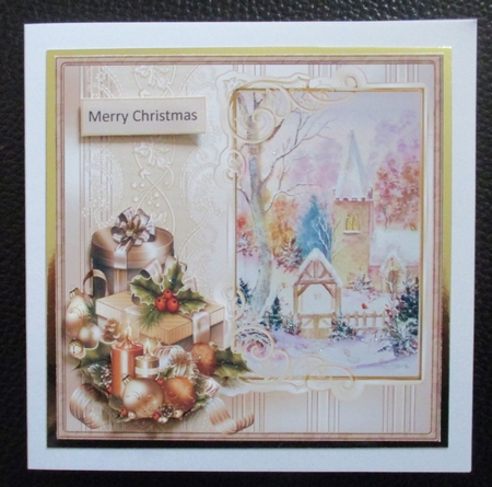 Candles and Church Card with Decoupage by Davina Rundle