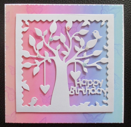 Purple Butterflies on a Rainbow Background Backing Paper by Davina Rundle