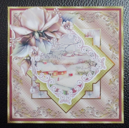 Vintage Christmas and Christmas Rose Card by Davina Rundle