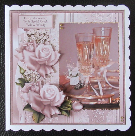 Anniversary Wishes Card with Decoupage by Davina Rundle