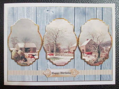 Farm at Winter Panel Card with Toppers by Davina Rundle