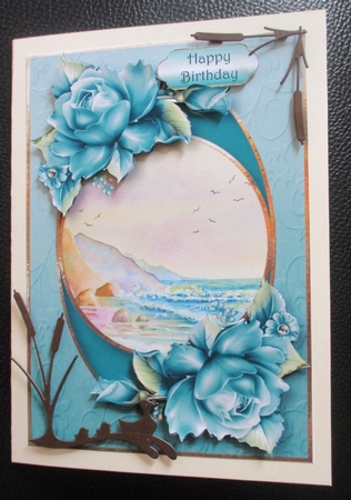 Centre Circle Teal Roses by Davina Rundle