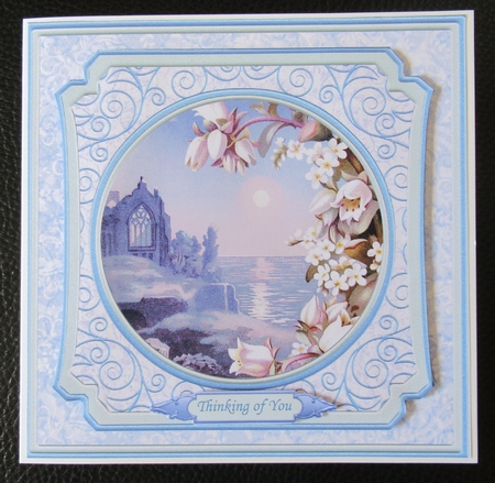 Tranquil Ocean Sympathy Card Topper & Quick Decoupage by Davina Rundle