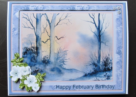Winter Silhouettes with Decoupage Flowers by Davina Rundle