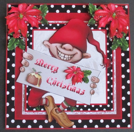 The Jolly Merry Christmas Elf Card Front Kit by Davina Rundle