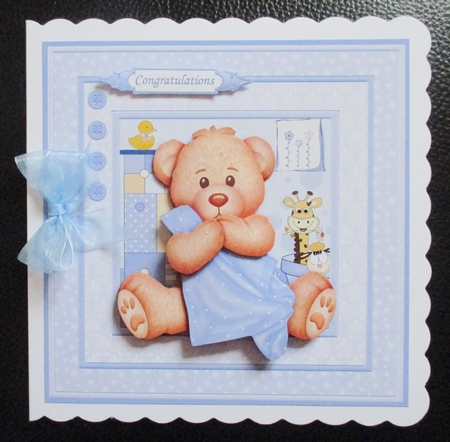 New Baby Boy Baby Blanket 8x8 Mini Kit & Decoupage by Davina Rundle