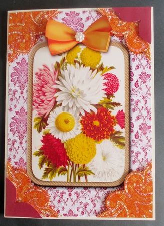 Mixed Dahlias A5 Card Front Step by Step by Davina Rundle