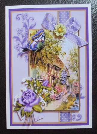 English Cottage in Purple by Davina Rundle