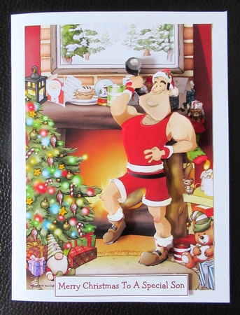 Get Fit Dude Christmas Decoupage Sheet by Davina Rundle