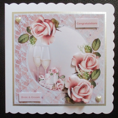 Wedding Rose Card with Decoupage by Davina Rundle