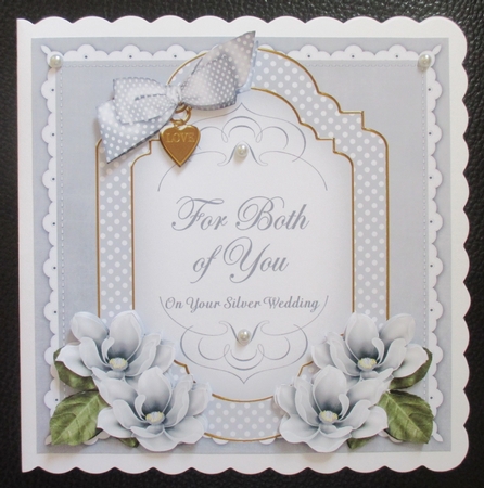Silver Magnolia Both of You Fancy 7in Decoupage Topper by Davina Rundle
