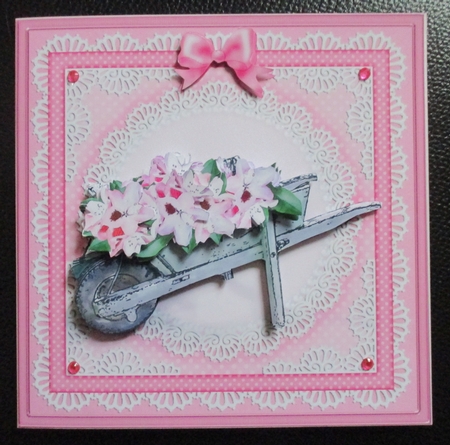 8 x 8 Flower Filled Wheelbarrow Kit with 3D Decoupage by Davina Rundle