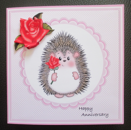 Hedgy with Rose Hedgehog Topper by Davina Rundle