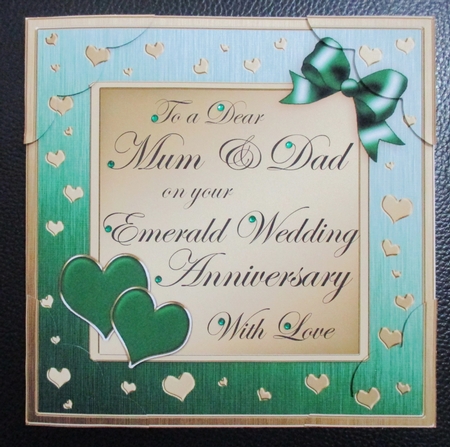 8 x 8 Mum and Dad Emerald Wedding Anniversary Topper by Davina Rundle