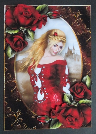My Lady with Red Roses A5 by Davina Rundle