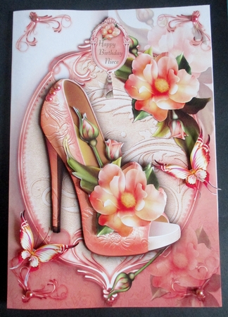 Beautiful Lady Shoe with Peach Roses by Davina Rundle