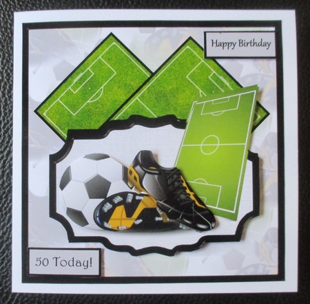 A Game of Football Card with Decoupage by Davina Rundle
