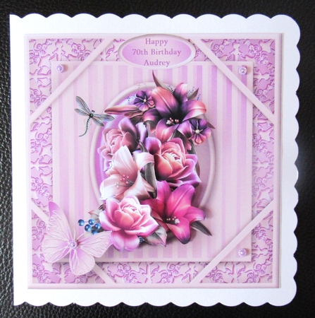Roses and Lilies Corner Frame Card by Davina Rundle