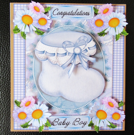 Baby Boy Bootie 8x8 Mini Kit by Davina Rundle