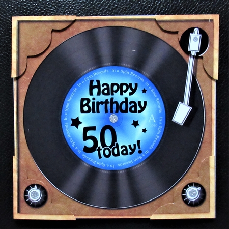 8 x 8 50th Birthday Record Scalloped Corner Topper by Davina Rundle