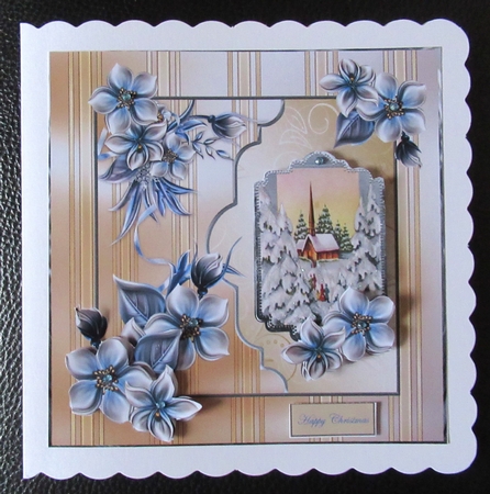 Church in the Snow Vintage Christmas 7x7 by Davina Rundle