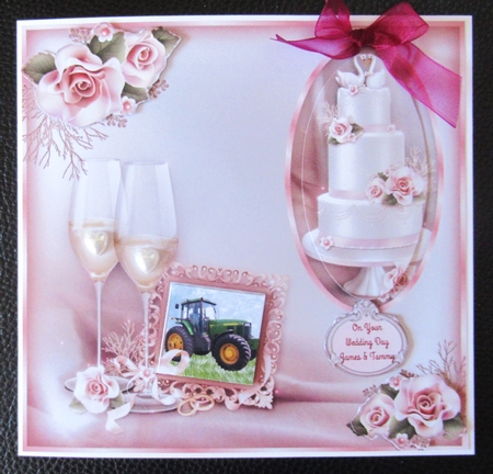 Green Tractor Wedding Card Mk by Davina Rundle