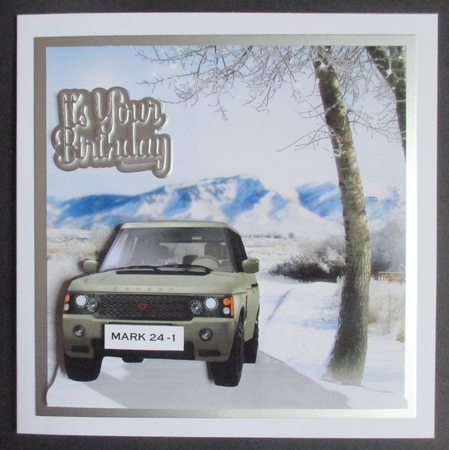 On the Road - Winter - 4 Wheel Drive Fun Green + Insert+tag by Davina Rundle