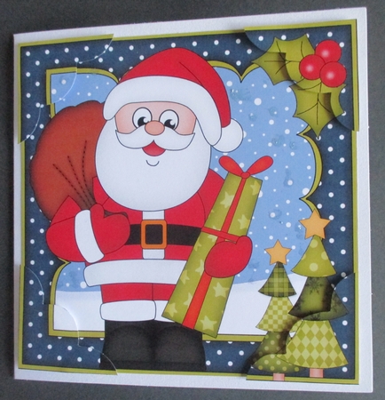 8 x 8 Christmas Santa's Sack Scalloped Corner Topper by Davina Rundle
