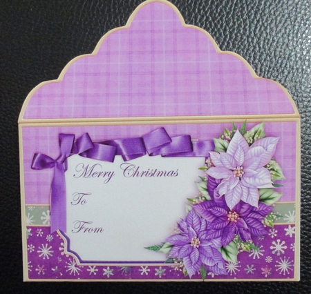 Lilac Poinsettia Christmas Money Wallet Voucher Envelope by Davina Rundle