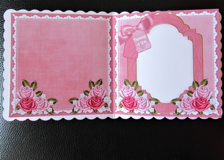 Pink Rose Thinking of You to Fit 6in Folded Insert by Davina Rundle