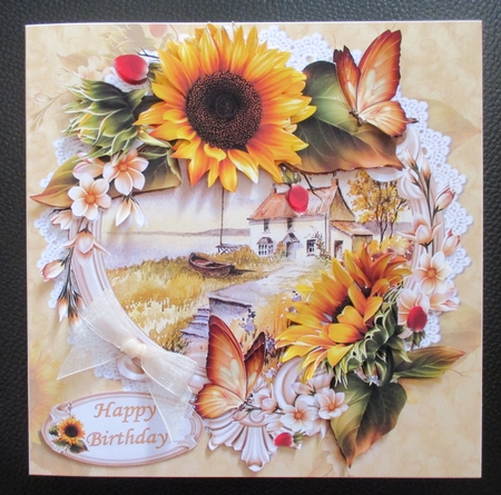 8x8 Beautiful Sunflowers Choice of 2 Cottage Scenes Mini Kit by Davina Rundle