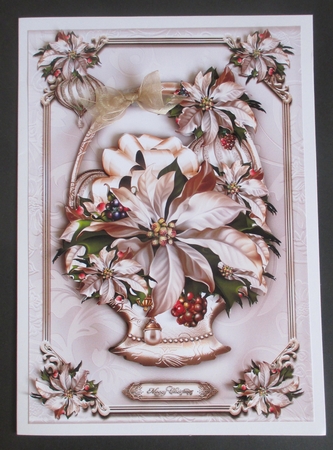 Christmas Bouquet of White Poinsettias Card Kit by Davina Rundle