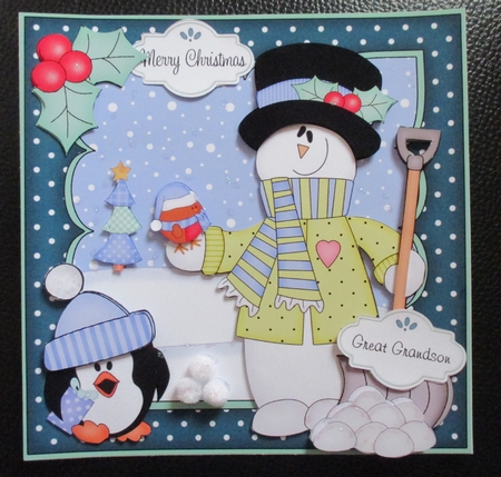 8x8 Christmas Snowman Rio Mini Kit 3D Decoupage by Davina Rundle